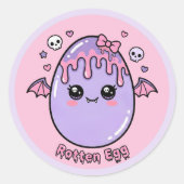 Rotten Egg Pastel Goth Easter Kawaii Pink Lavender ラウンドシール (正面)