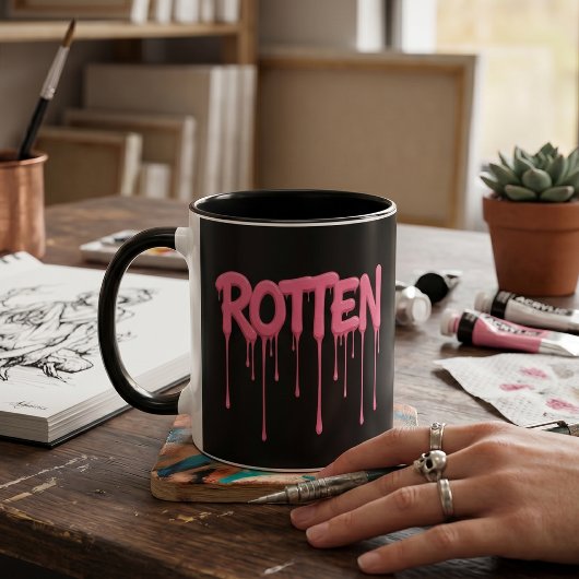 Rotten Pink Dripping Text Typography マグカップ