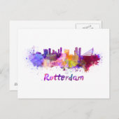 Rotterdam skyline in watercolor ポストカード (正面/裏面)