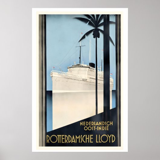 Rotterdamsche Lloyd  Ship Vintage Travel Poster ポスター (正面)