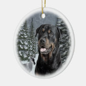 Rottieのクリスマスのオーナメント セラミックオーナメント (左)