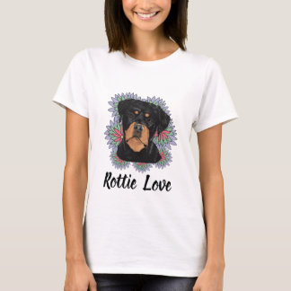 Rottie Love T-Shirt – Whimsical Rottweiler Art Tシャツ