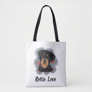 Rottie Love tote– Whimsical Rottweiler Art トートバッグ