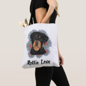 Rottie Love tote– Whimsical Rottweiler Art トートバッグ (クローズアップ)