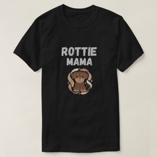 Rottie Mama Cute Rottweiler Design Tシャツ (デザイン正面)