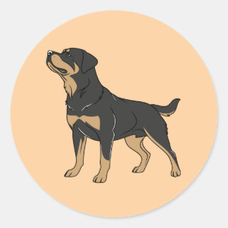 Rottie Power: Bold Rottweiler Dog Sticker for True ラウンドシール