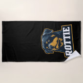 Rottie – Starkes Rottweiler Portrait ビーチタオル (正面)