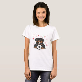 Rottwailers with soccer ball for Valentine's Day Tシャツ