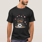 Rottwailers with soccer ball for Valentine's Day Tシャツ (正面)