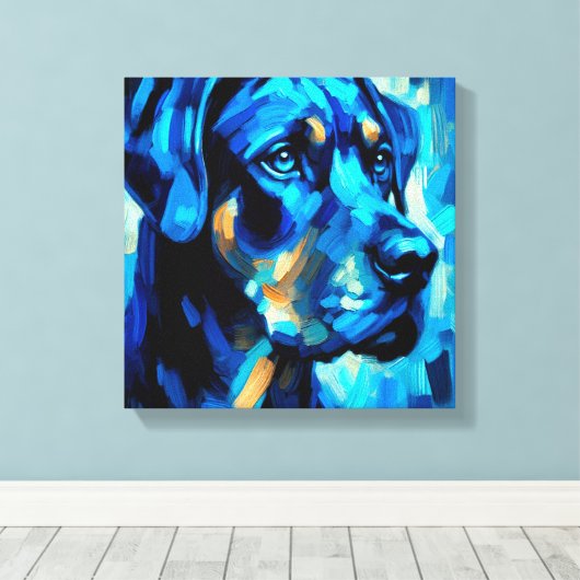 Rottweiler キャンバスプリント (インサイチュ (ウッドフロア))