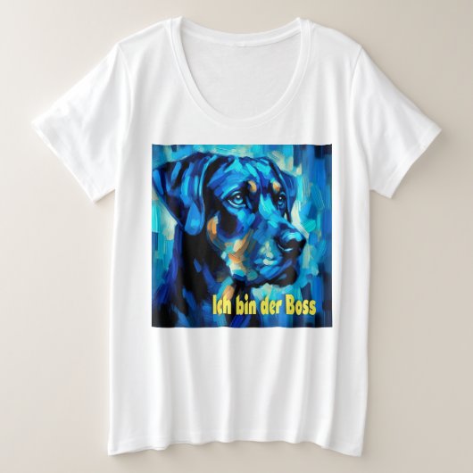 Rottweiler プラスサイズTシャツ (デザイン正面)