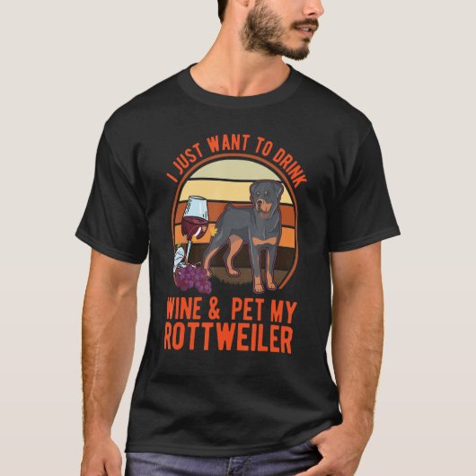 Rottweiler And Wine Rotti Rottweiler 1 Tシャツ (正面)