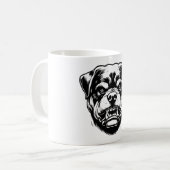 Rottweiler Angry Face コーヒーマグカップ (正面左)