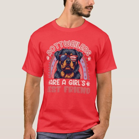 ROTTWEILER ARE A GIRLS BEST FRIEND Rottweiler boy Tシャツ (正面)