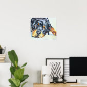 Rottweiler Art Print ポスター (ホームオフィス)
