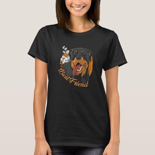 Rottweiler Best Friend Dog Owner Rottie Tシャツ (正面)