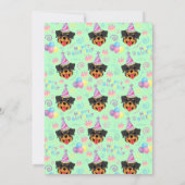 Rottweiler Birthday Invitation in Green 招待状 (裏面)