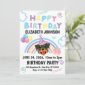 Rottweiler Birthday Invitation in White 招待状 (スタンド正面)