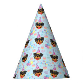 Rottweiler Birthday Party Hat Blue パーティーハット