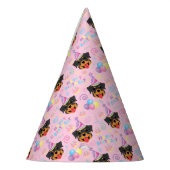 Rottweiler Birthday Party Hat Pink パーティーハット (左)