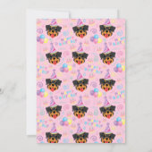 Rottweiler Birthday Party Invitation Pink 招待状 (裏面)