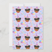 Rottweiler Birthday Party Invitation Purple 招待状 (裏面)