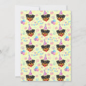 Rottweiler Birthday Party Invitation Yellow 招待状 (裏面)