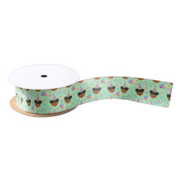 Rottweiler Birthday Satin Ribbon in Green サテンリボン