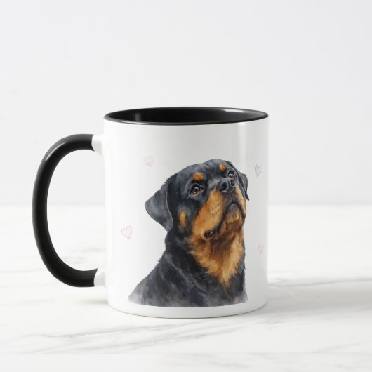 Rottweiler Breed Dog Pup Coffee Mug Cup マグカップ (左)