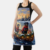 Rottweiler Christmas Boat Holiday エプロン (インサイチュ)