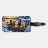 Rottweiler Christmas Boat Holiday ラゲッジタグ (裏面横)