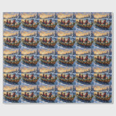 Rottweiler Christmas Boat Holiday ラッピングペーパー (フラット)