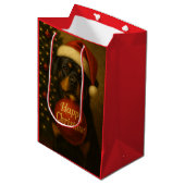 Rottweiler Christmas gift bag ミディアムペーパーバッグ (正面アングル)