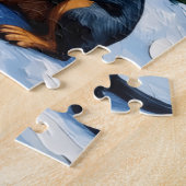 Rottweiler Christmas Lighthouse Holiday ジグソーパズル (側面)