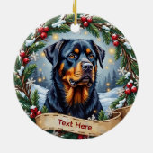 Rottweiler Christmas Ornament セラミックオーナメント (裏面)
