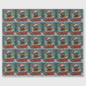 Rottweiler Christmas Santa Bag Adventure ラッピングペーパー (フラット)