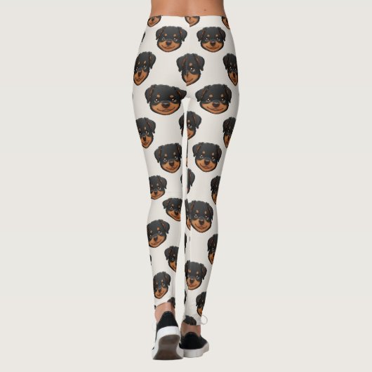 Rottweiler Cute Dog Lover Pattern レギンス (裏面)