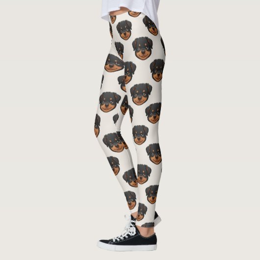 Rottweiler Cute Dog Lover Pattern レギンス (左)
