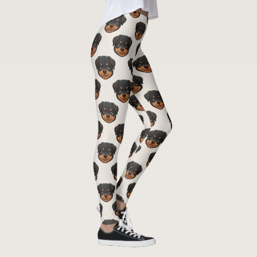 Rottweiler Cute Dog Lover Pattern レギンス (右)