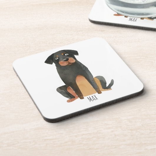 Rottweiler Dog コースター (左側)