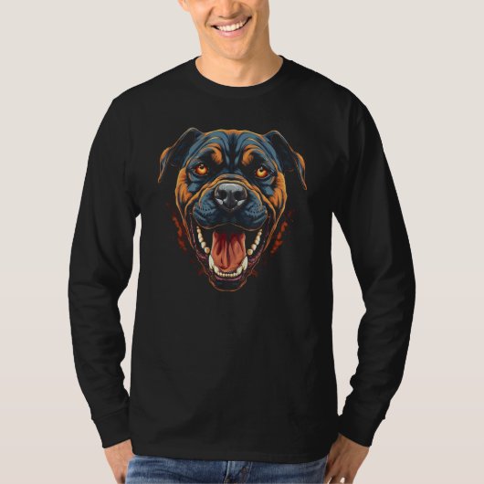 Rottweiler Dog American Pit Bull Terrier Mix Art G Tシャツ (正面)