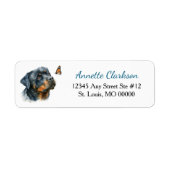 Rottweiler Dog Butterfly Wonder ラベル (正面)