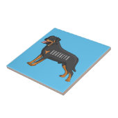 Rottweiler dog cartoon illustration  タイル (側面)