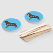 Rottweiler dog cartoon illustration ハンドファン (組立なし)