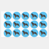 Rottweiler dog cartoon illustration  ラベル (シート)