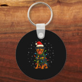 Rottweiler Dog Christmas Pj Pajama Men Women Pjs F キーホルダー (正面)