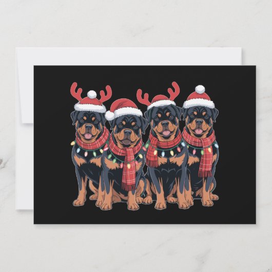 Rottweiler Dog Christmas Xmas Family Dad Mom シーズンカード (正面)