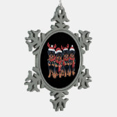 Rottweiler Dog Christmas Xmas Family Dad Mom スノーフレークピューターオーナメント (左)