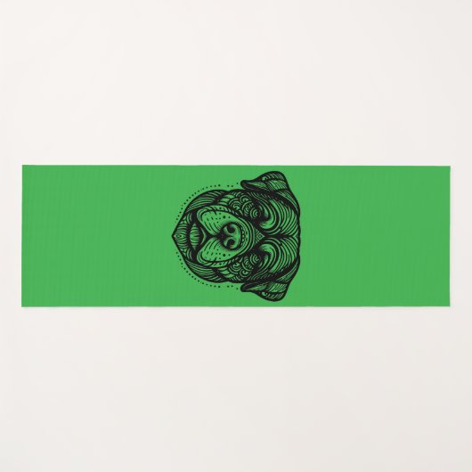 Rottweiler Dog Face Line Art ヨガマット (正面(横))