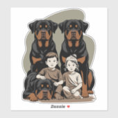 Rottweiler Dog, Family Protection シール (シート)